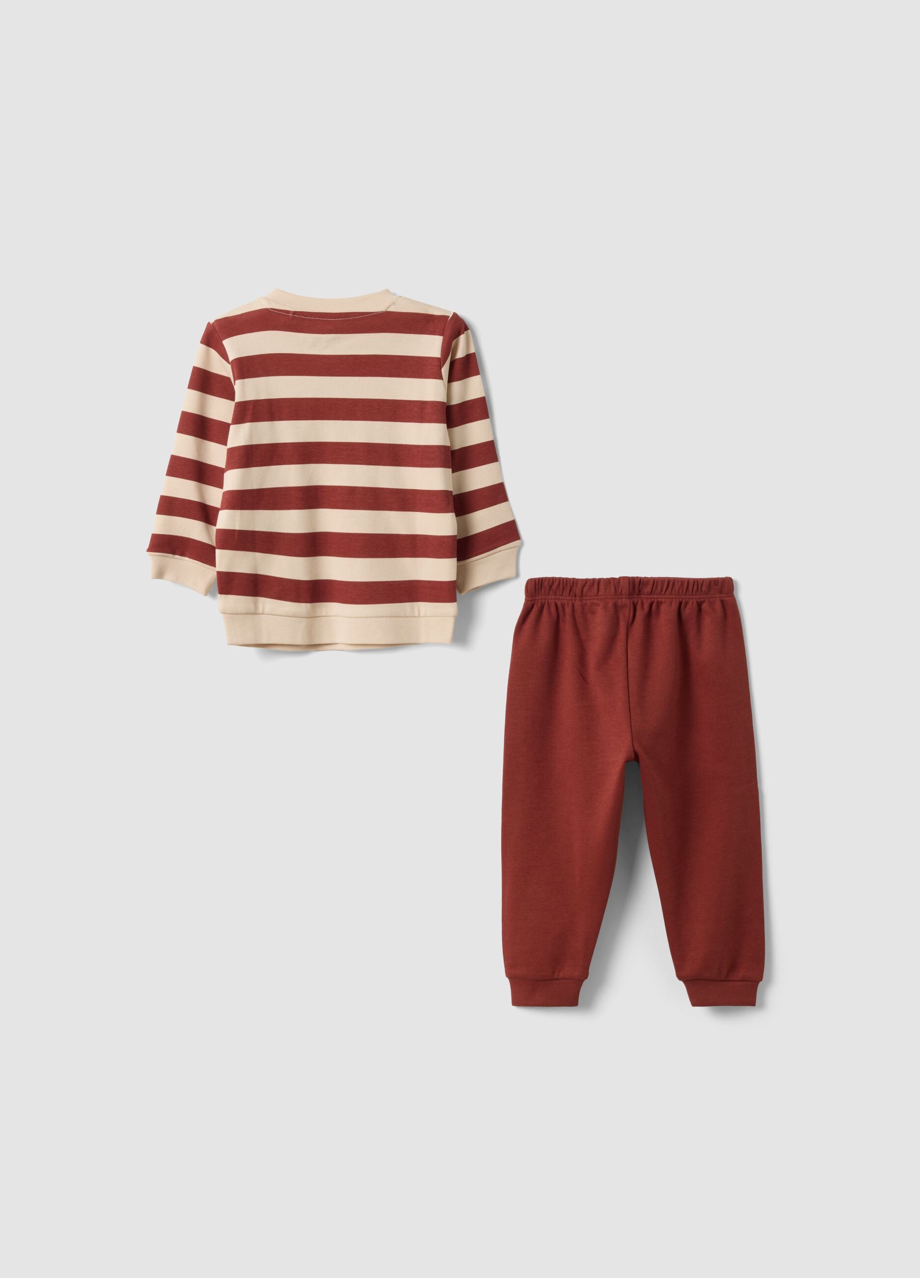 Red organic cotton pyjamas with beaver print