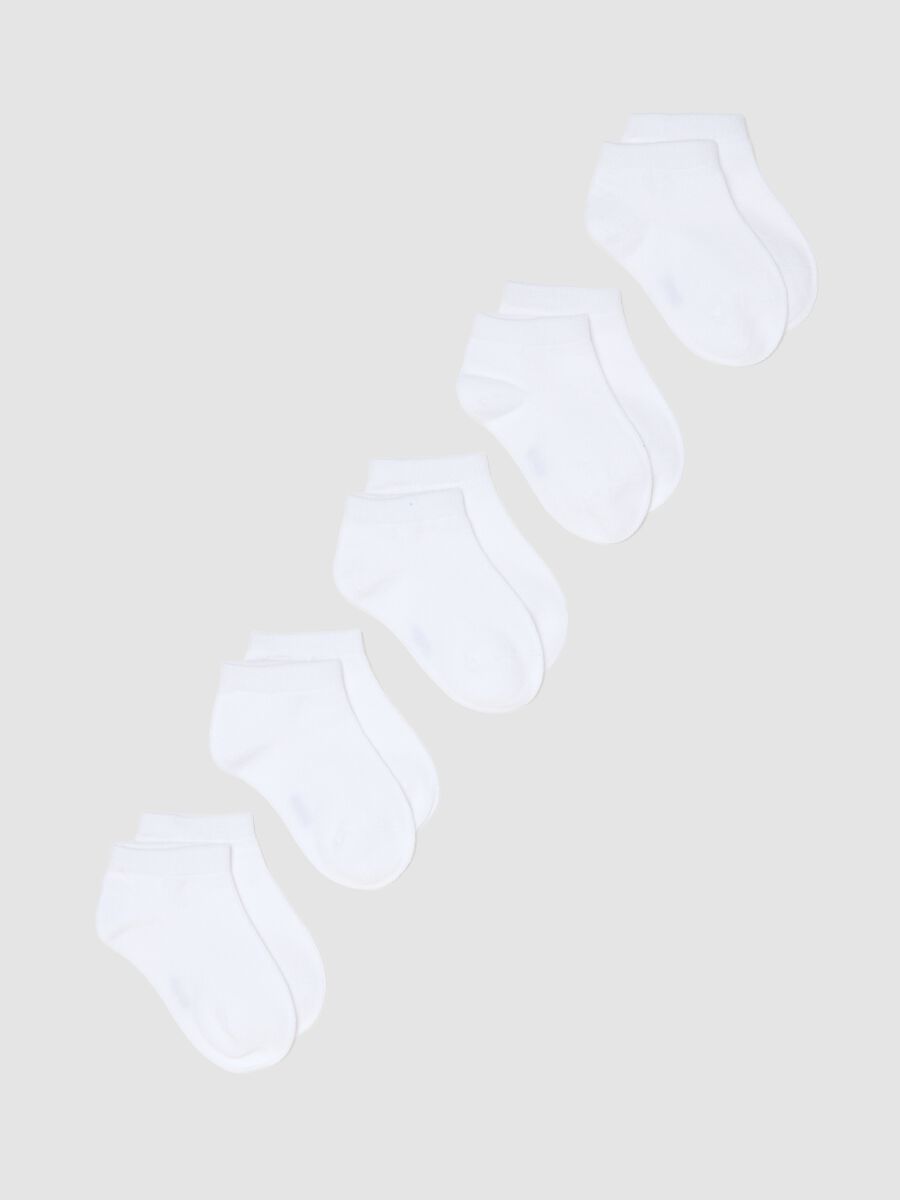 Multipack of White Organic Cotton Blend Short Socks for Girls_0