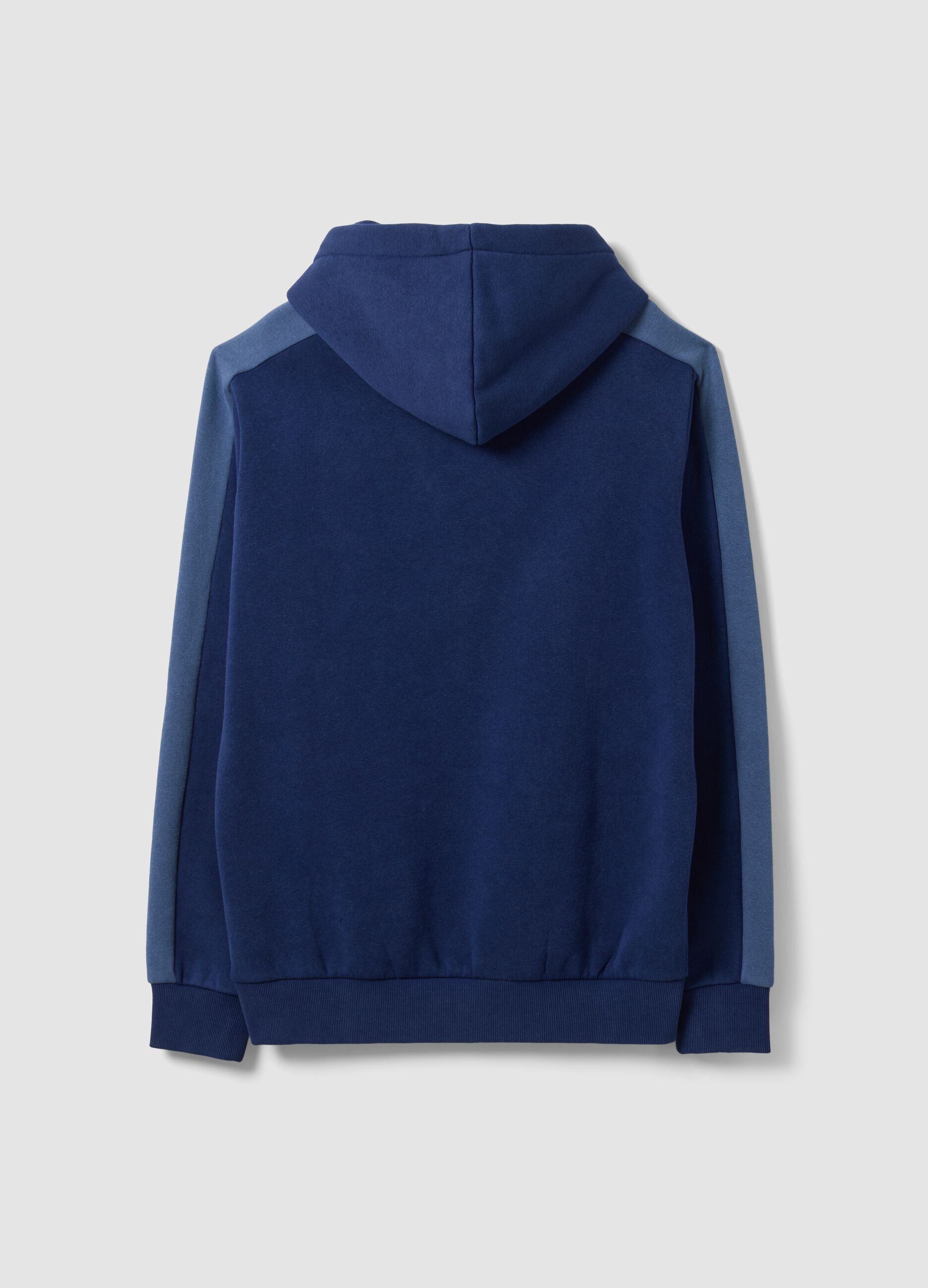 Blue cotton-blend hoodie with logo