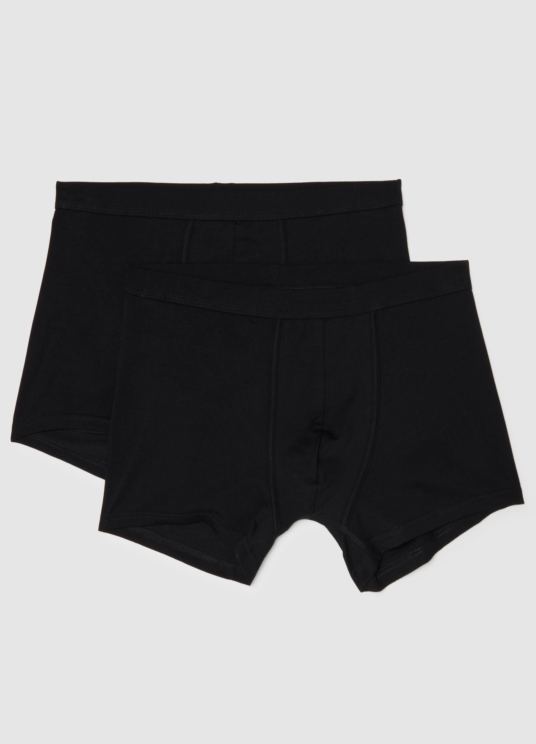 Two-pack black stretch cotton regular fit boxers