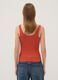Red stretch cotton buttoned tank top, regular fit_3