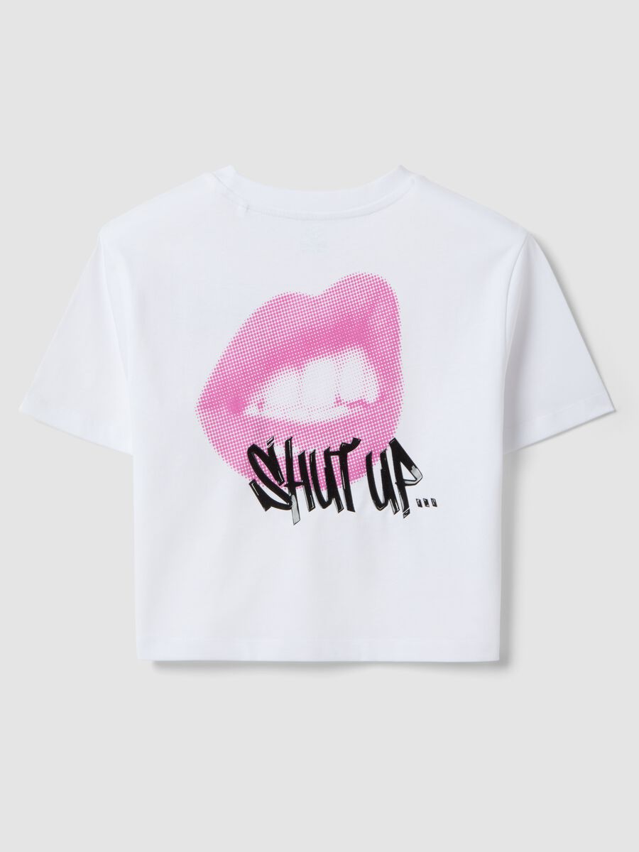 T-shirt bianca a maniche corte in puro cotone_4