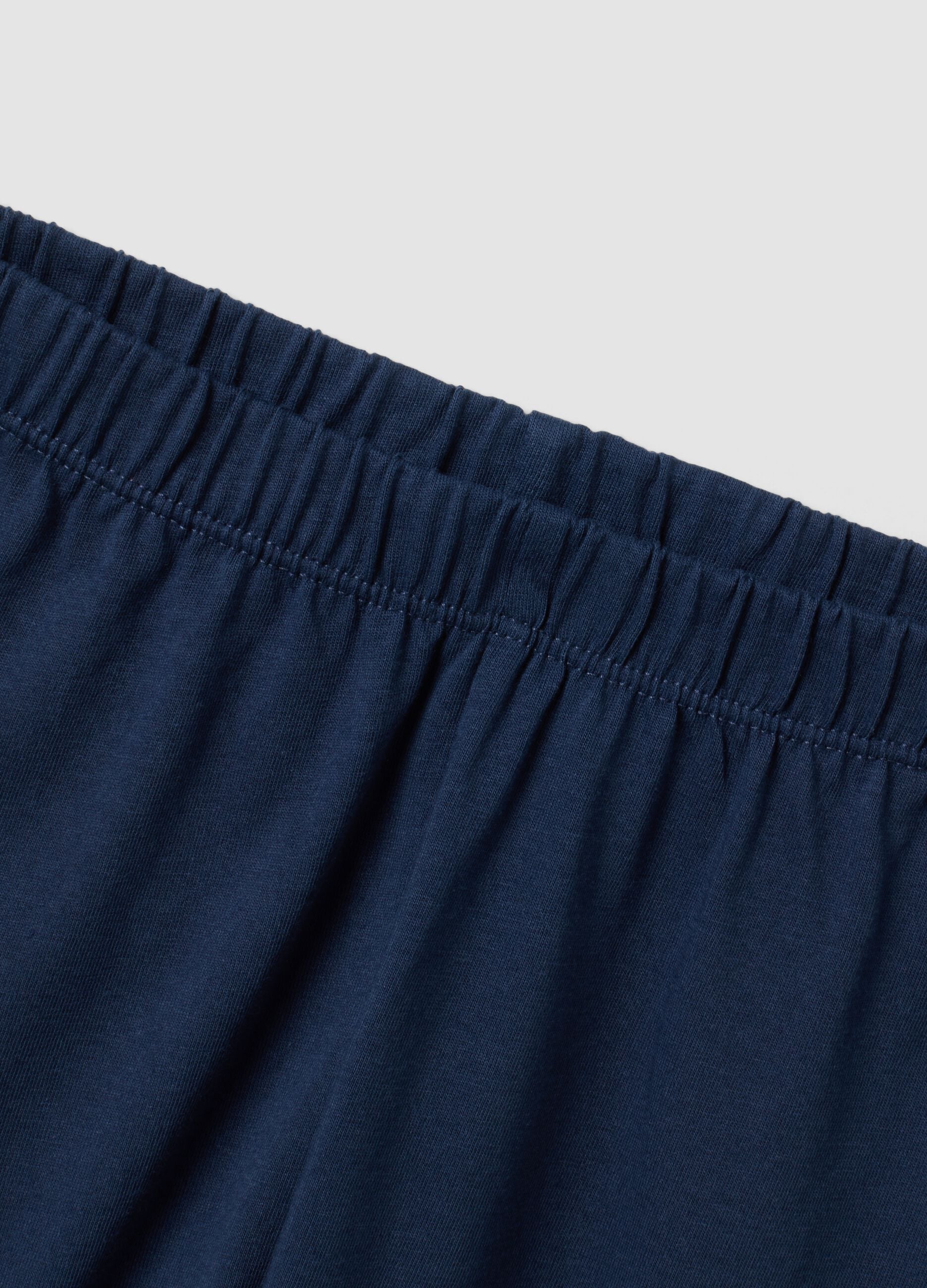 Blue pure organic cotton pyjamas with print for boys