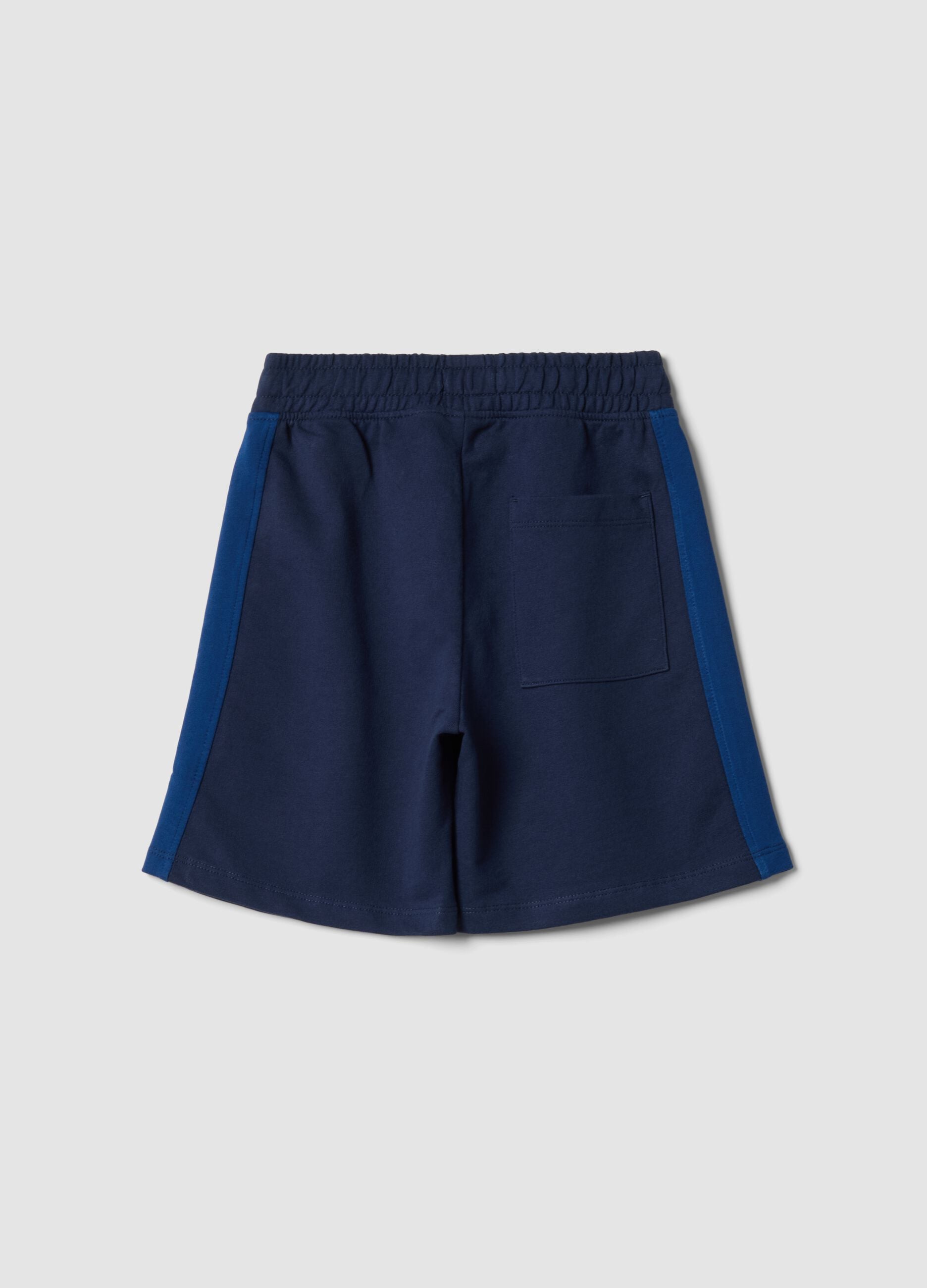 Kids' regular fit pure cotton blue shorts