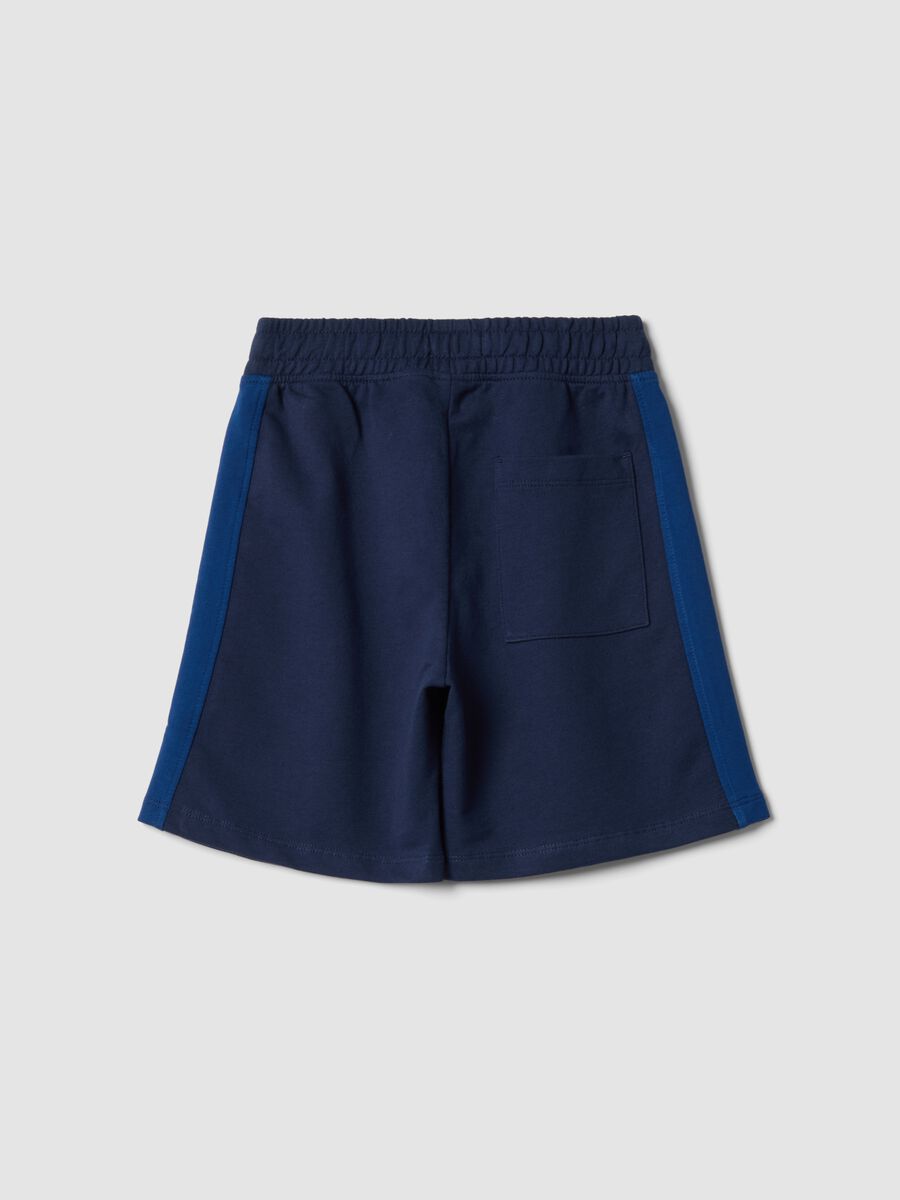 Kids' regular fit pure cotton blue shorts_1