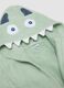 Green organic cotton dinosaur hooded bathrobe for babies and toddlers_2