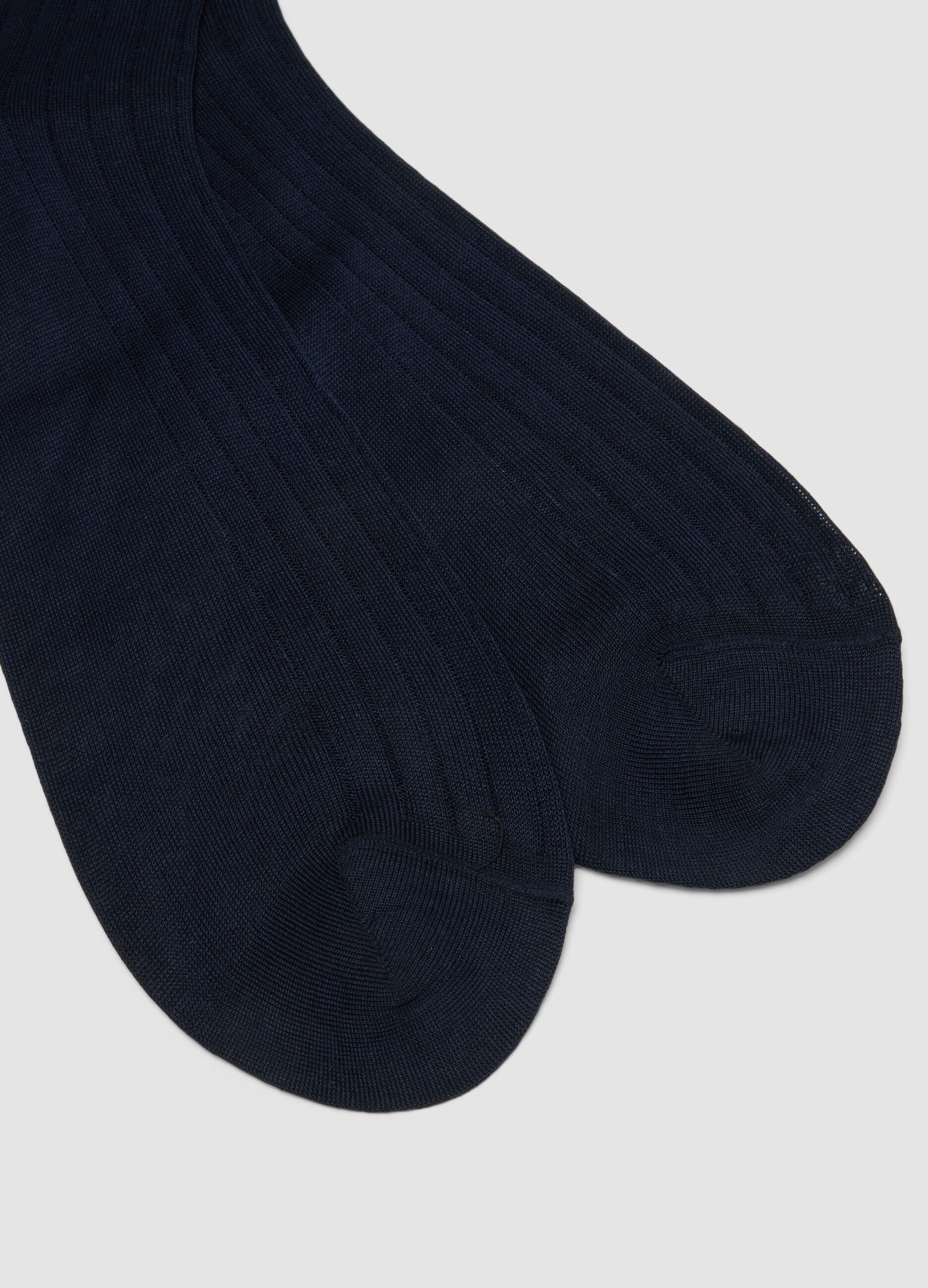 Two-pack of blue midi socks in pure cotton