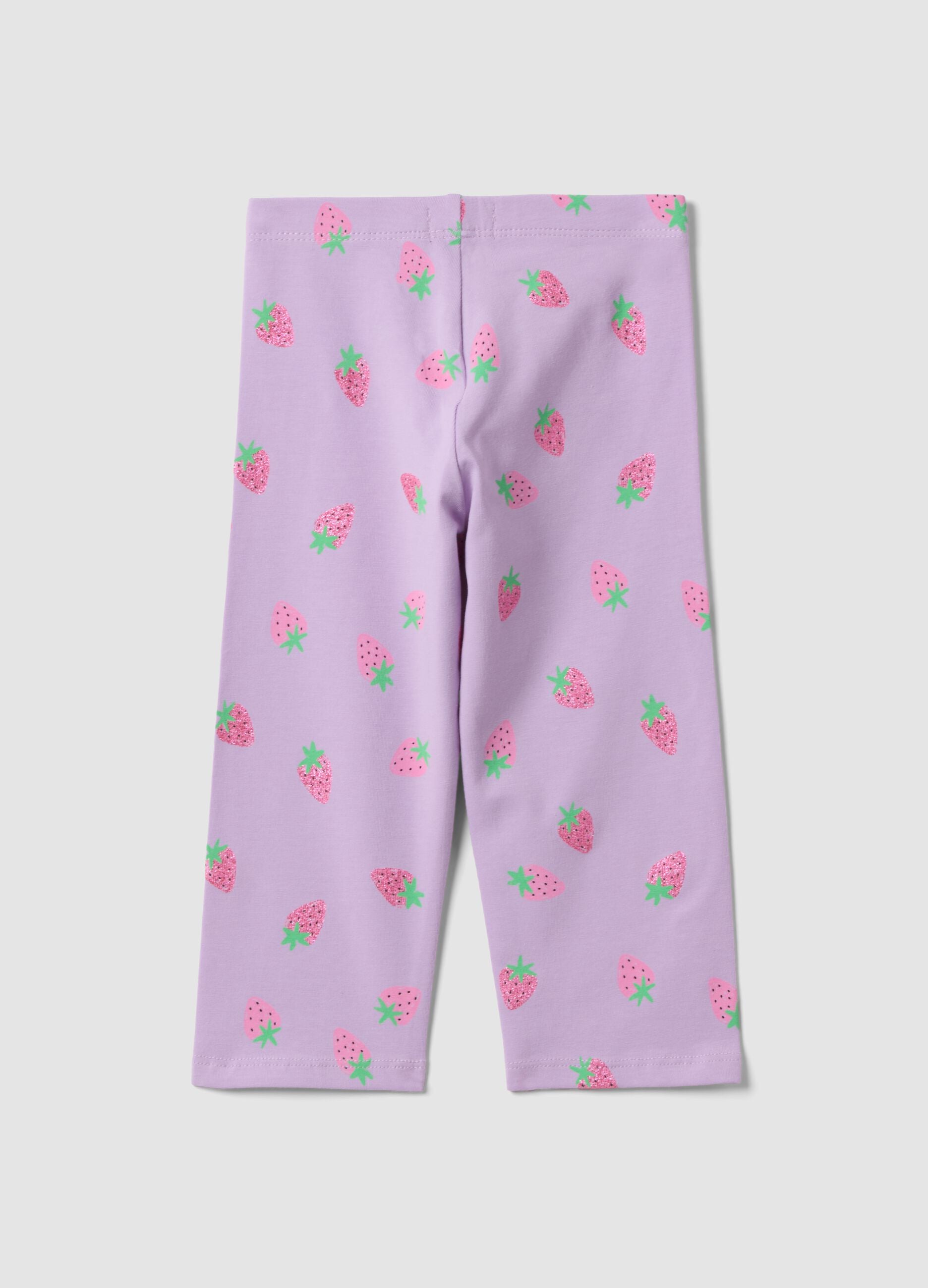 Girls' Skinny Organic Cotton Elasticated Violet Leggings