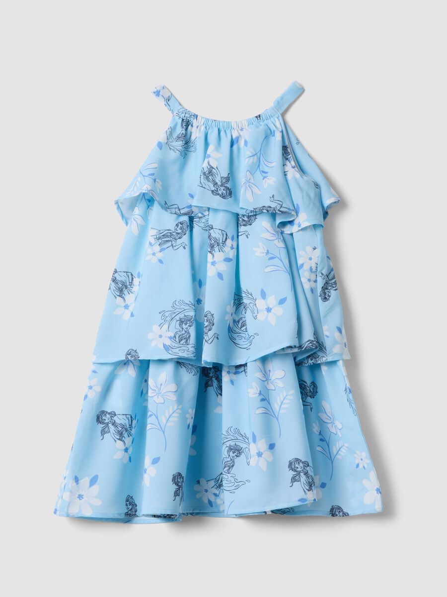 Light blue ruffle dress with floral print_1