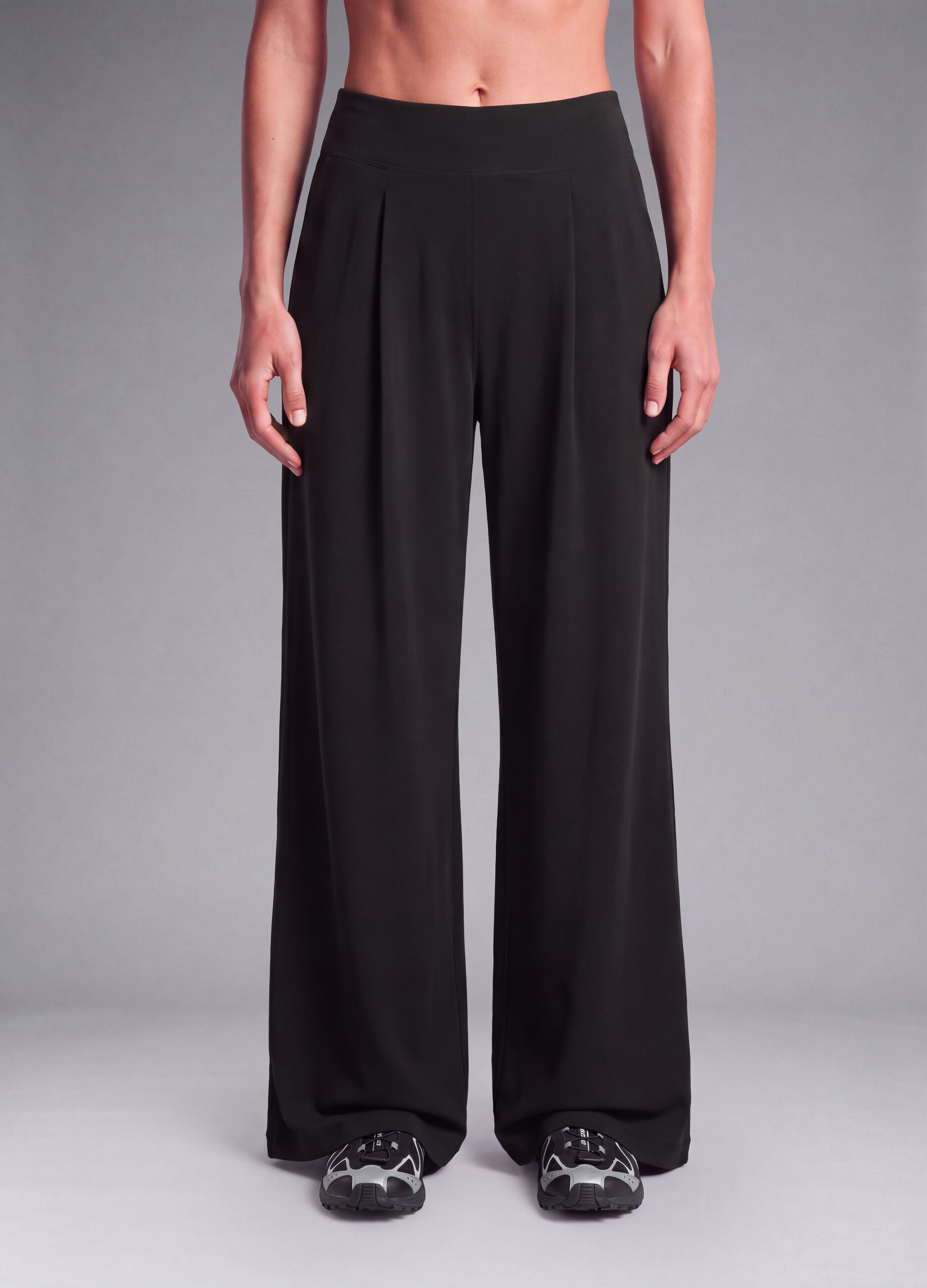 Black wide-leg stretch sports trousers ALTAVIA STUDIO