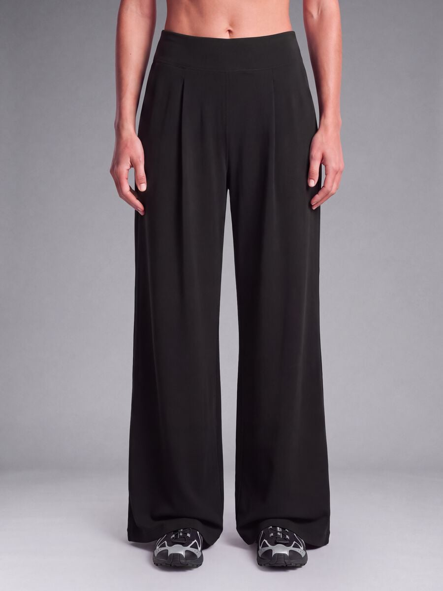 Black wide-leg stretch sports trousers ALTAVIA STUDIO_2