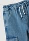 Light blue denim cargo jeans in cotton-viscose blend, straight fit_2