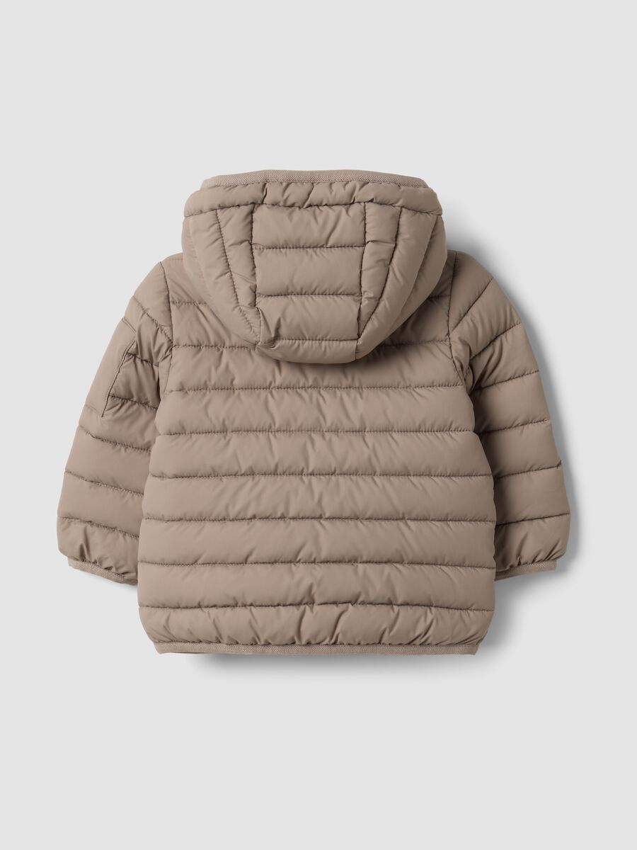 Giacca Ultralight beige trapuntata con cappuccio per bimbo_1