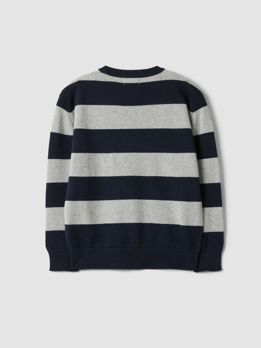 Multicoloured pure cotton striped oversized top for boys_1