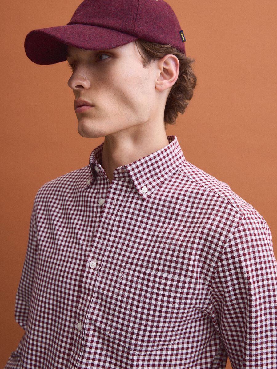 Camicia oxford multicolor a quadri in puro cotone regular fit_1