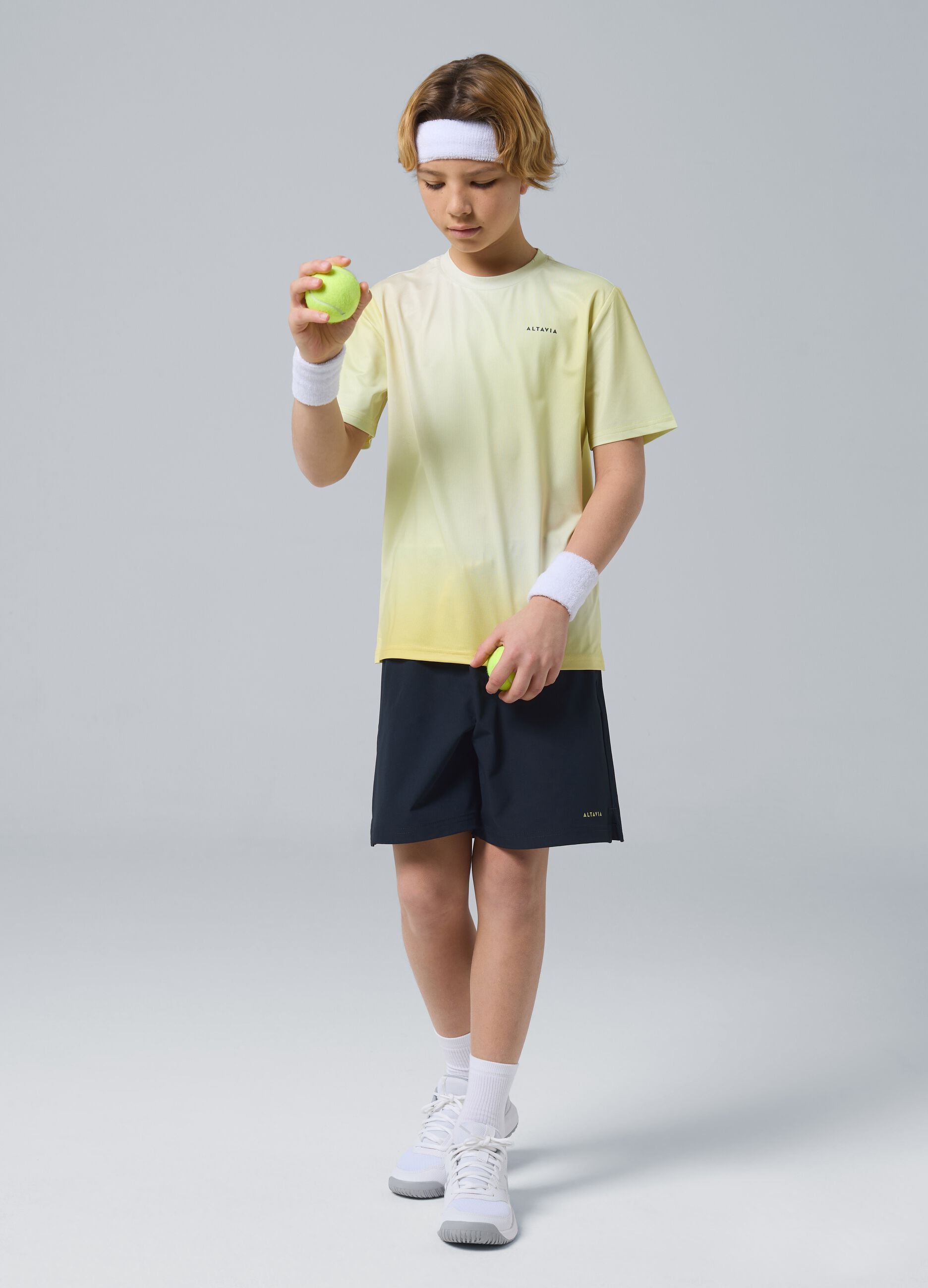 Shorts sportivi blu in tessuto tecnico elasticizzato per bambino ALTAVIA COURT