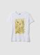 Regular fit white pure cotton t-shirt with print_4