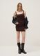 Brown fitted dress with square neckline_1