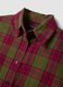 Green checked pure cotton flannel shirt, regular fit_5
