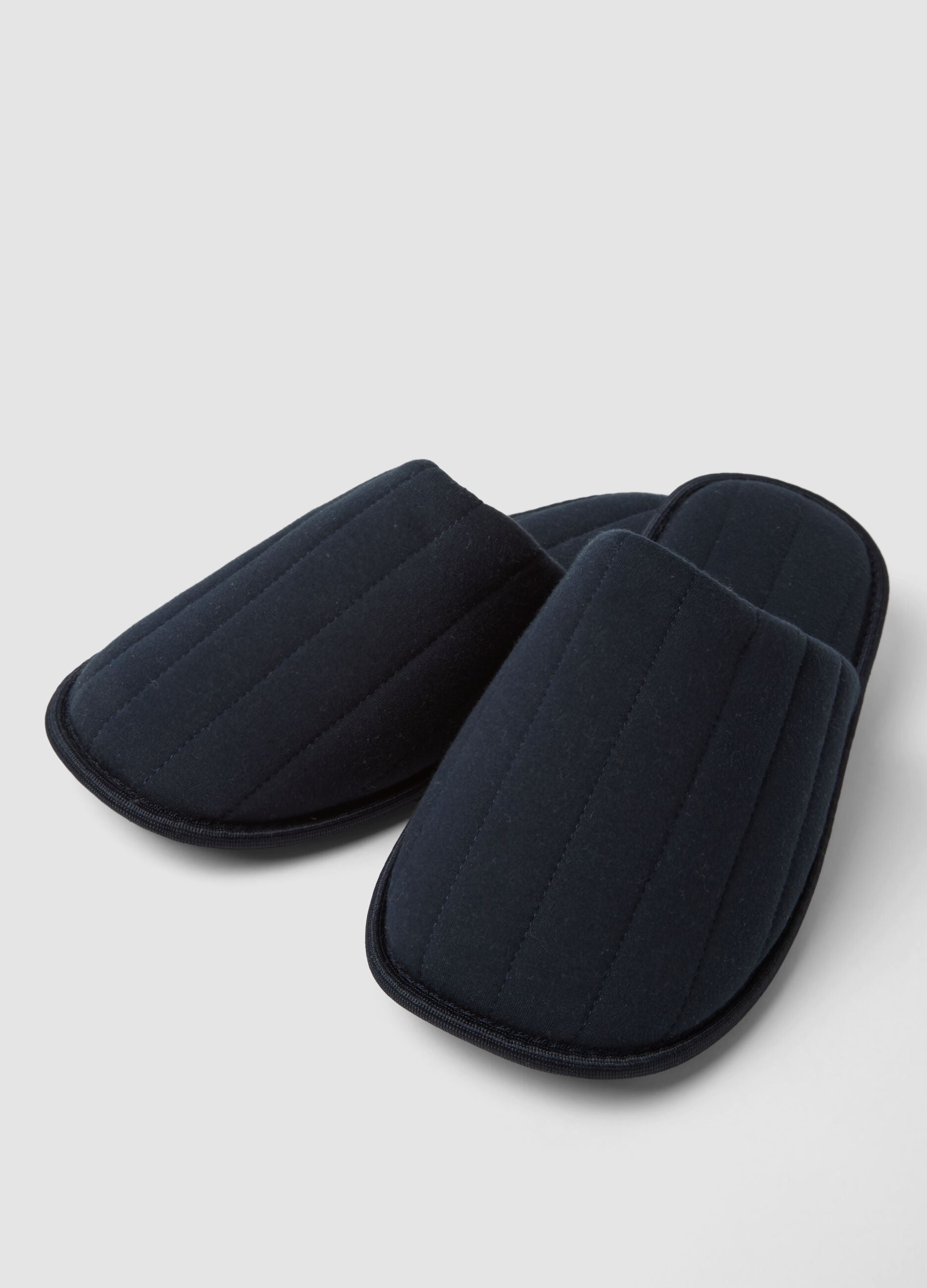 Padded blue slippers for home