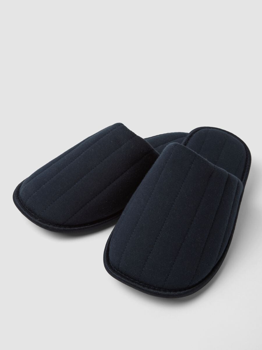 Padded blue slippers for home_1