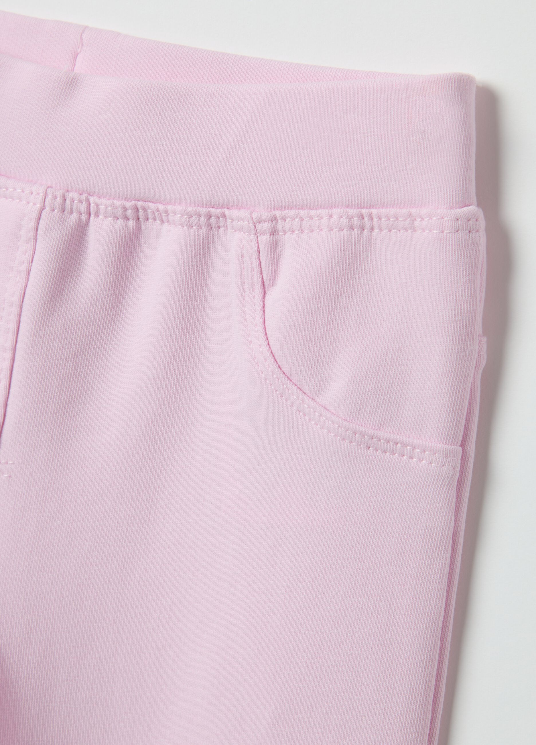 Set felpa pantalone rosa da bimba in cotone elasticizzato regular fit