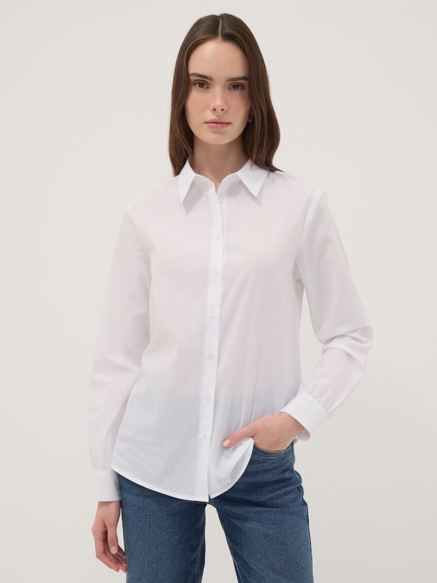 White long-sleeve slim-fit shirt_1