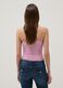 Short pink stretch-fabric top_3