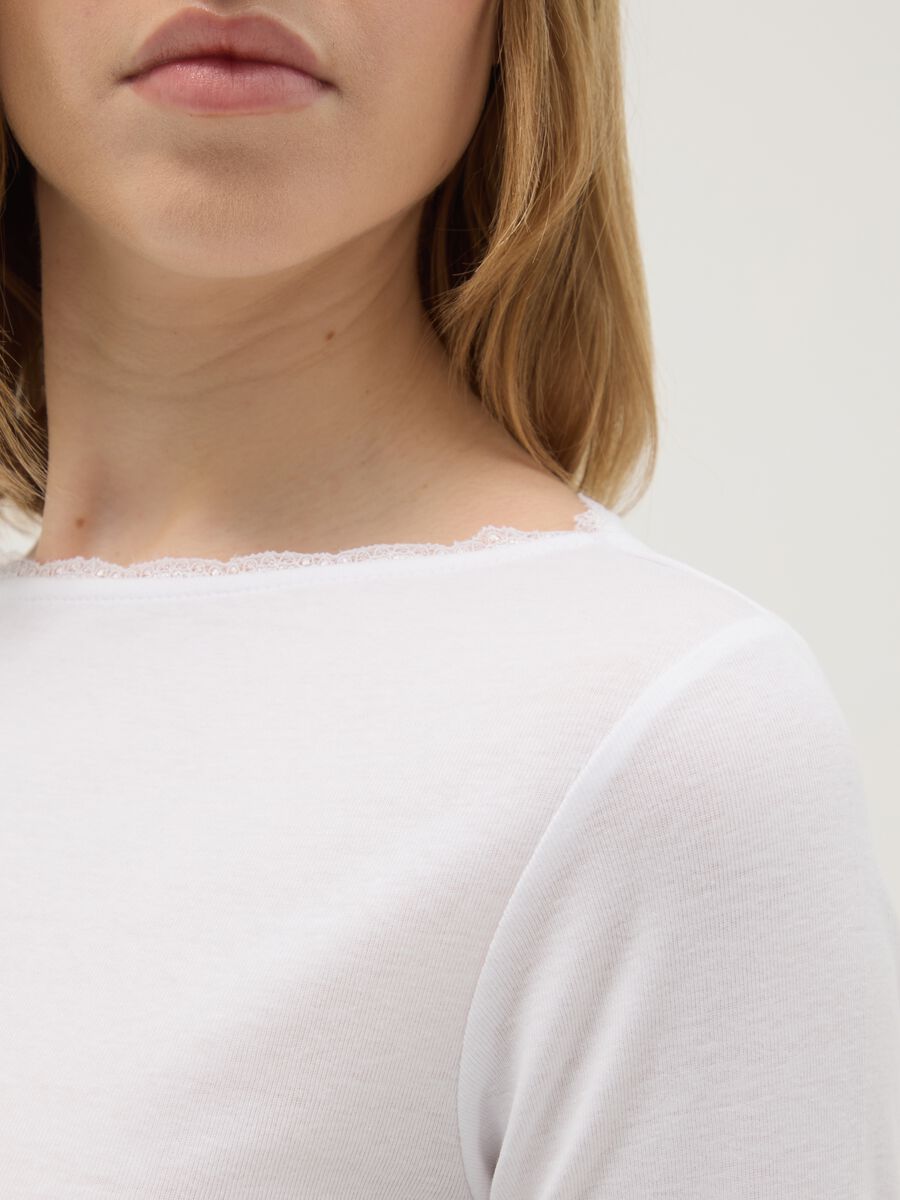 White pure cotton regular fit t-shirt_3