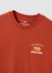 Red pure cotton jersey T-shirt with graphic print, regular fit_6