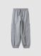 Grey organic cotton joggers with cargo pockets for boys_0