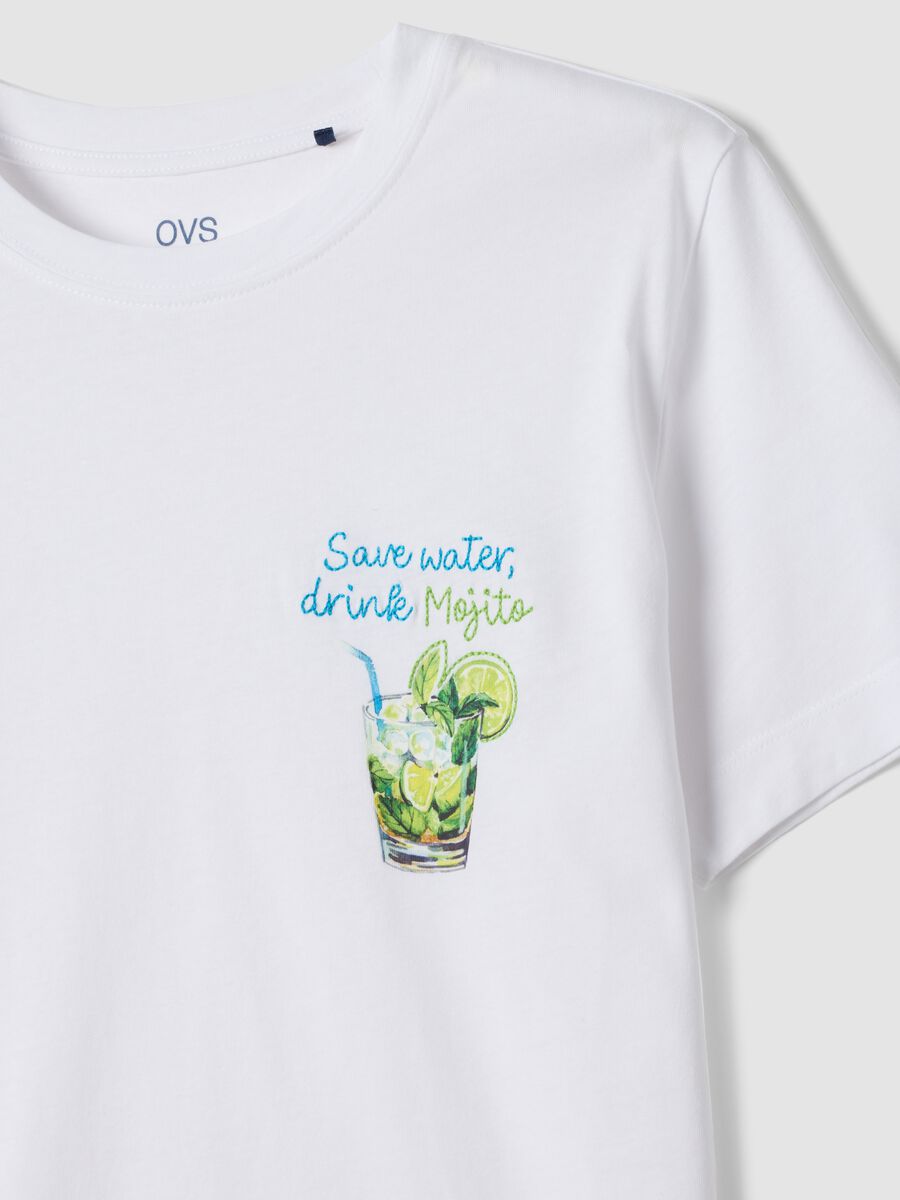 White pure cotton short-sleeve T-shirt_5