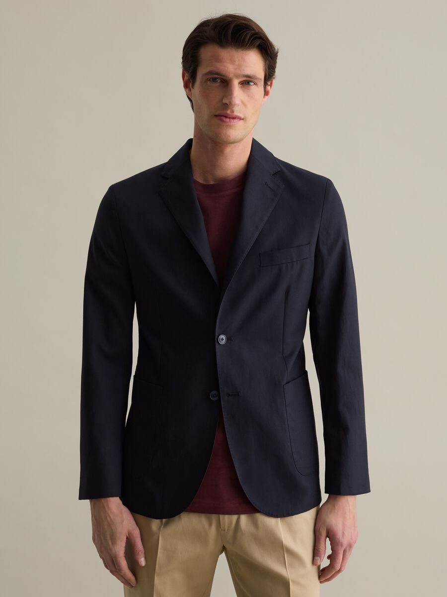 Blazer in Lyocell, cotone e lino_0