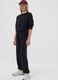 Black jogger trousers in organic cotton and viscose blend for girls_1