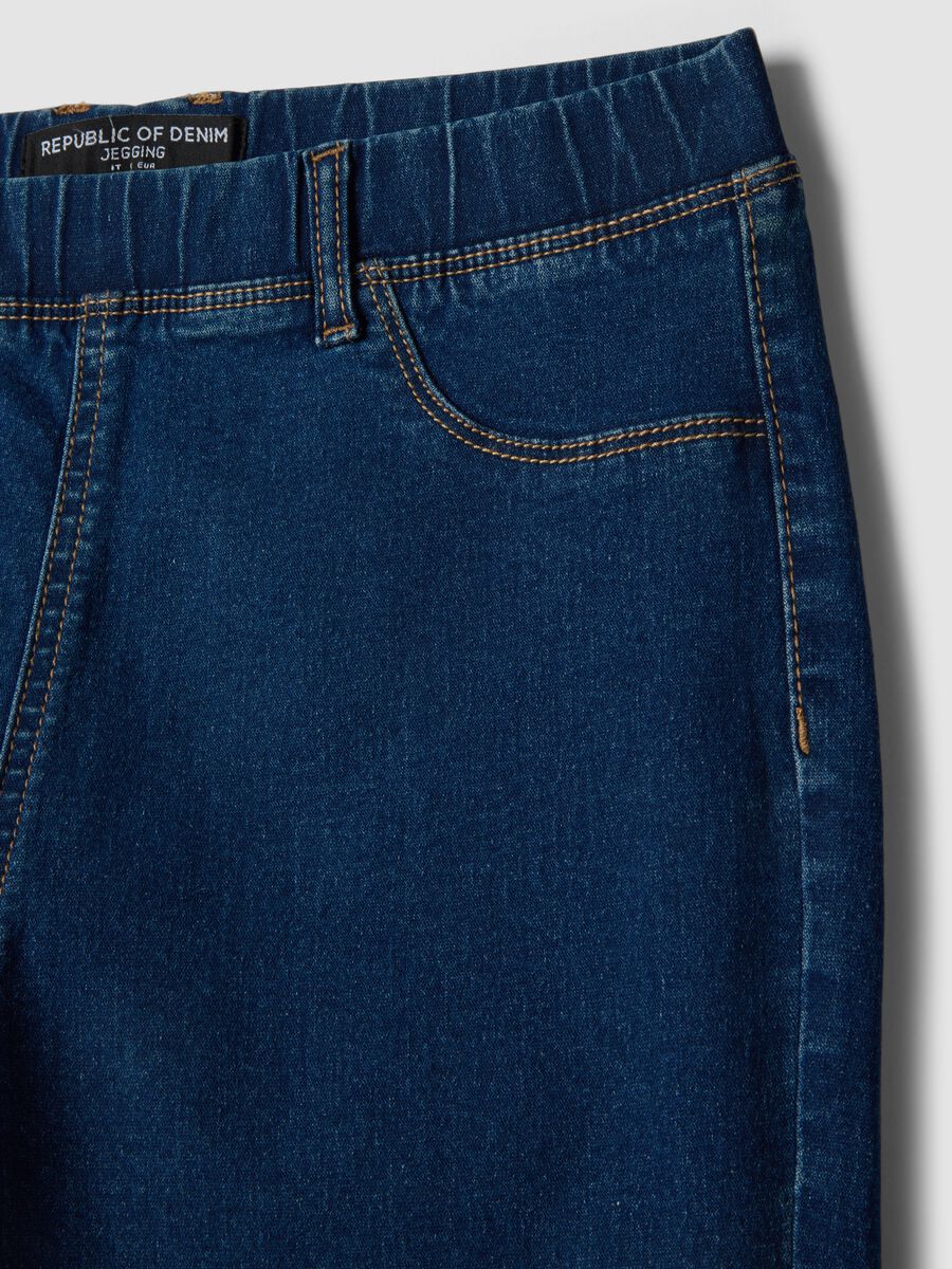 Blue skinny fit stretch denim blend jeans_5