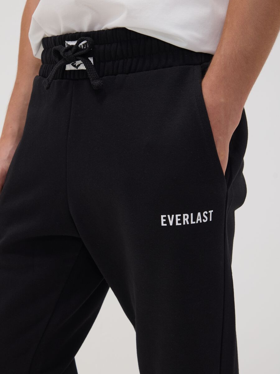 Black cotton-blend joggers with logo_3
