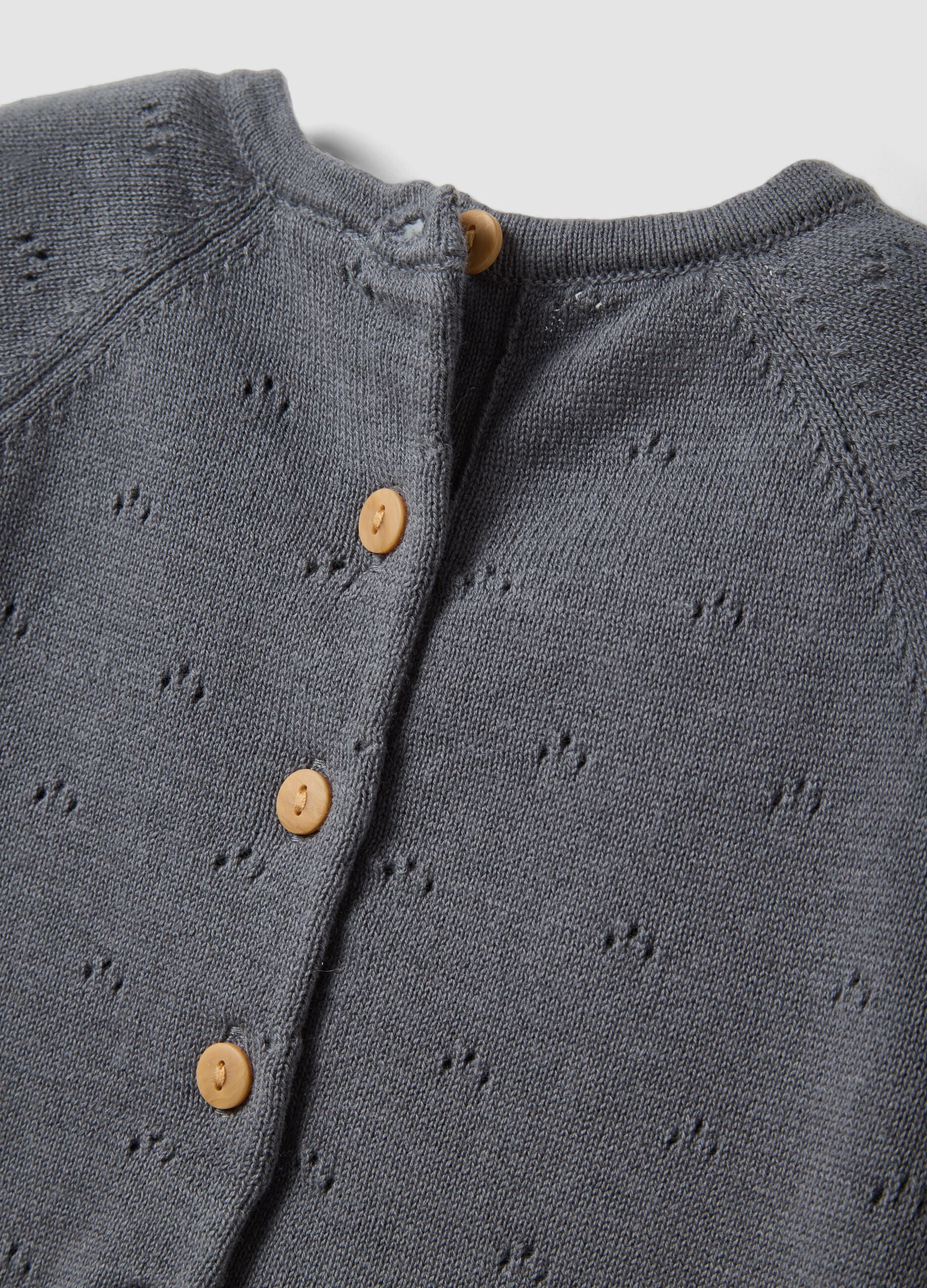 Grey pure cotton broderie sleepsuit with Minnie embroidery