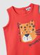 Red pure cotton vest top with print_2