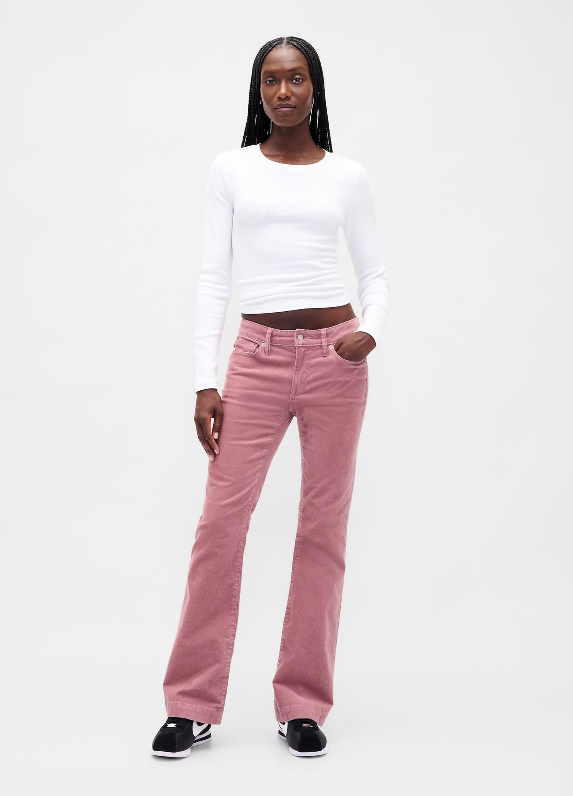 Regular fit pink stretch trousers