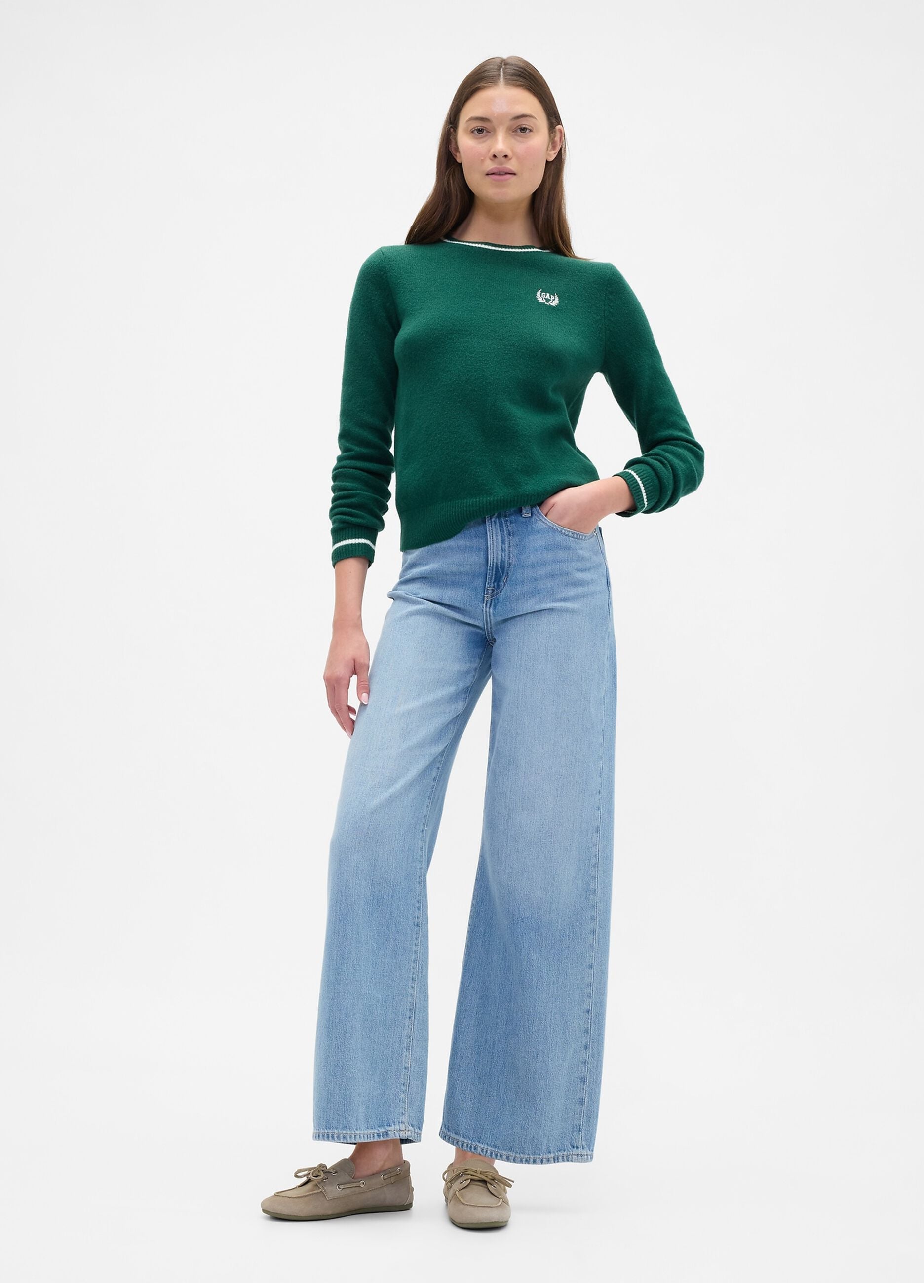 Green Crew Neck Sweater