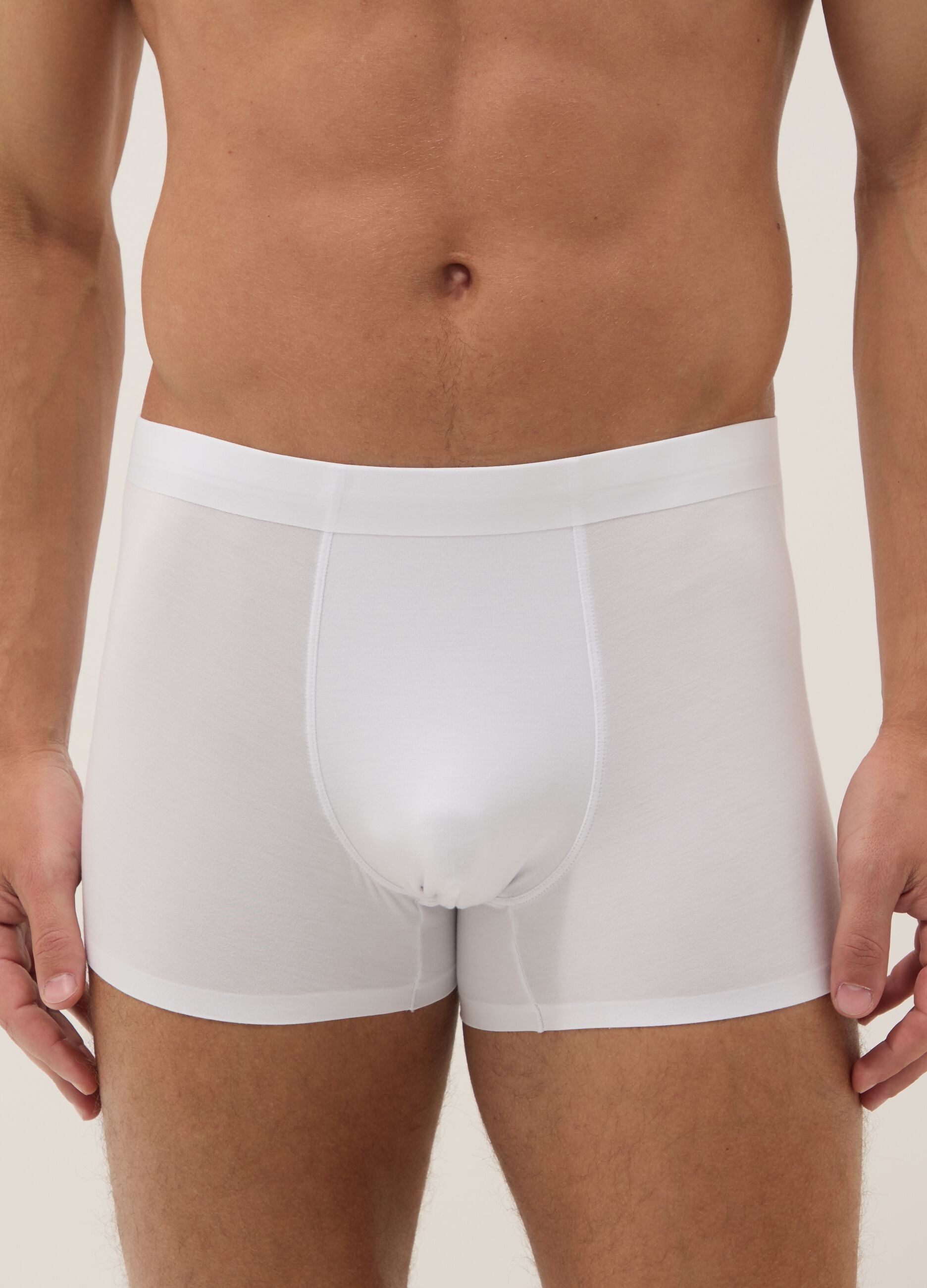 Pack of 2 regular-fit white stretch modal mid-length boxers