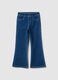 Girls' Blue Stretch Cotton Flare Fit Jeggings_0