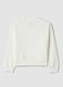 Girls' white pure cotton sweatshirt regular fit with floral embroidery_1