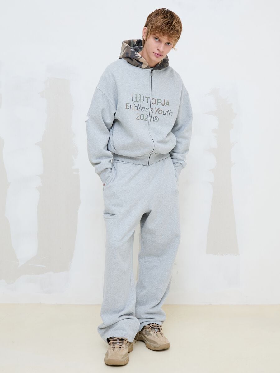 Grey Melange Sweatpants_0