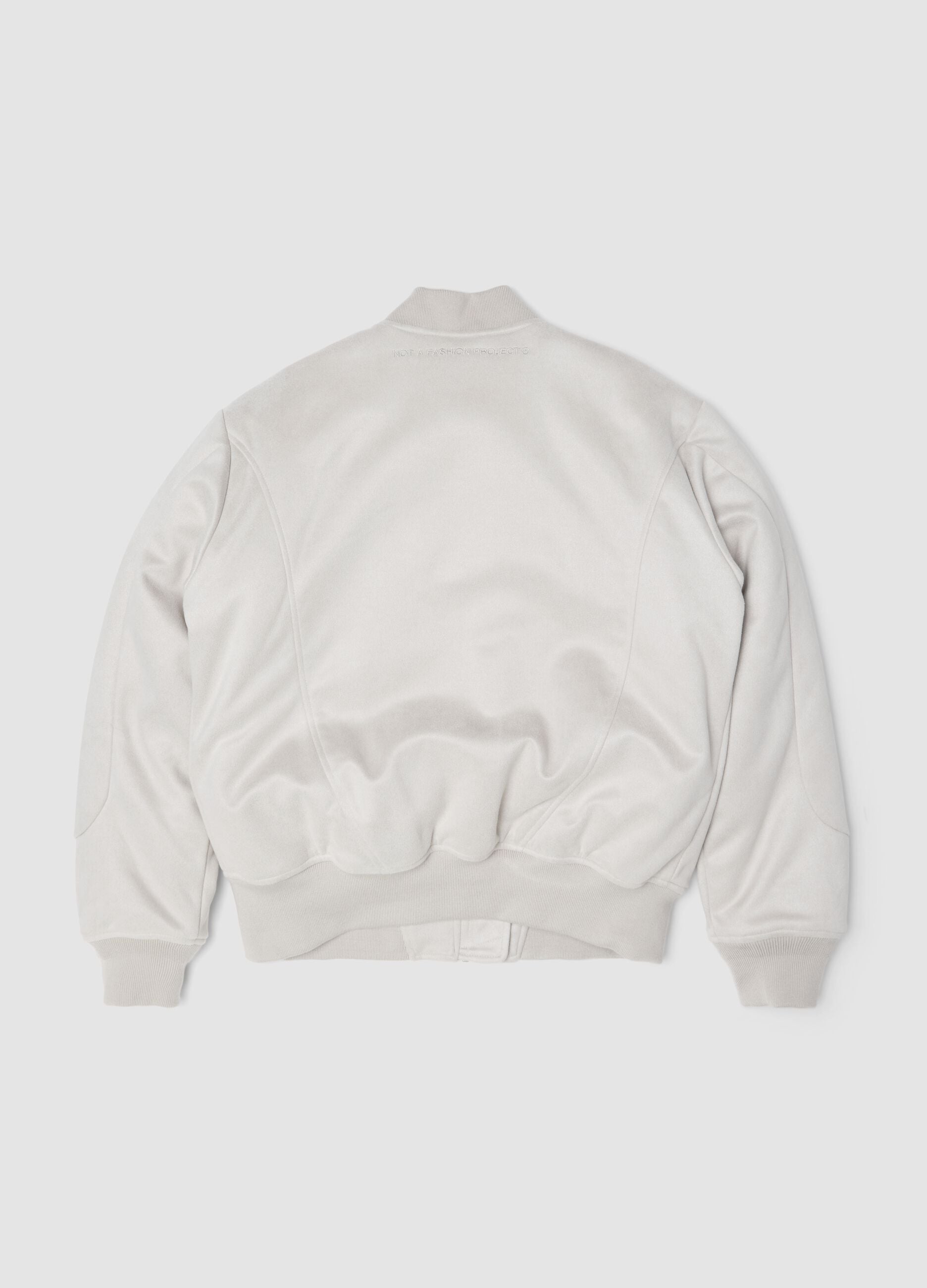 Faux Suede Bomber Jacket &ndash; Light Beige