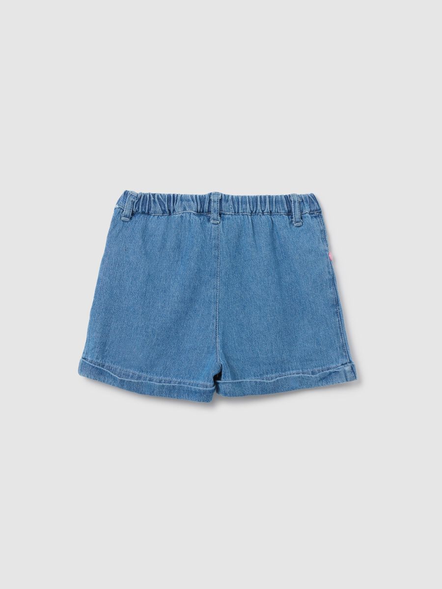 Baby girls&rsquo; shorts in 100% multicoloured cotton denim with regular fit_1