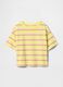 Yellow and pink striped cotton t-shirt for girls_0