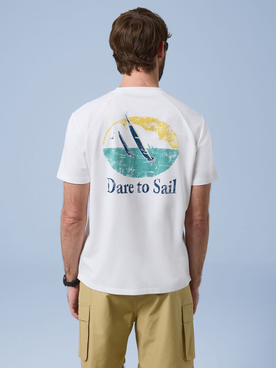 T-shirt bianca in misto cotone elasticizzato ALTAVIA SAILING_3
