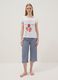 White pure cotton pajama shirt regular fit with strawberries_1