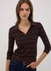 Brown viscose-blend polo-collar jumper, regular fit_0